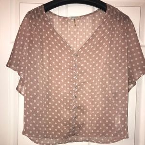 Sheer Polka Dot Blush Top